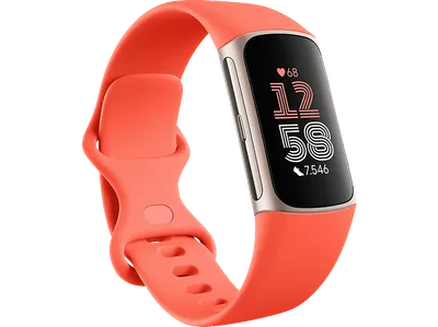 FITBIT Charge 6, Fitness Tracker, S, L, Coral
