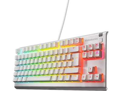STEELSERIES APEX 3 TKL, Gaming Tastatur, Rubberdome, Kabelgebunden, Weiß