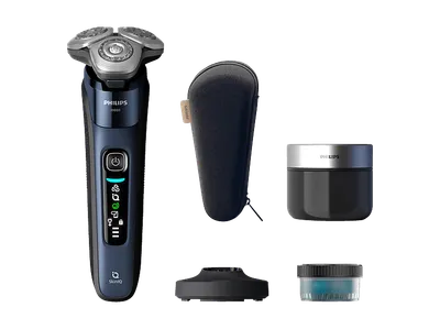 PHILIPS X9003/30 Elektrorasierer i9000 Blau (Triple Action Lift & Cut-Rasiersystem, Dual SteelPrecision Klingen , Reinigungsstation: Ja)