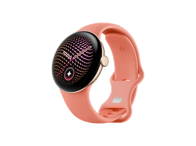GOOGLE Pixel Watch 5 41mm LTE Canyon + Aluminiumgehäuse in Champagne Gold Smartwatch Kautschuk, 130–215 mm,