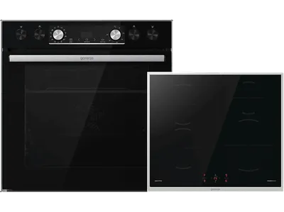 GORENJE BLACK SET 5 INDUCTION (BCIX6737E05BG+GI6400BXDE), Einbauherdset (Induktionskochfeld, A, 77 l)