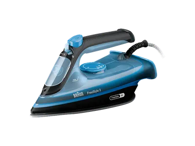 BRAUN FreeStyle 3 FI 3194 BK, Dampfstoß 200 g/min, FreeGlide 3D, abgerundete Bügelsohle, leichtes Bügeln, vertikale Auffrischung, ergonomisches Dampfbügeleisen (2400 Watt, Keramiksohle, SuperCeramic Beschichtung)