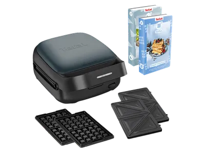 TEFAL SW862B Snack Collection Sandwich- und Waffeleisen Schwarz/Blau