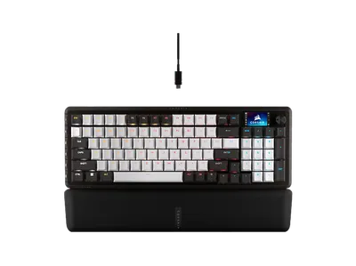 CORSAIR VANGUARD 96, Gaming Tastatur, Mechanisch, kabelgebunden, Schwarz, Weiß