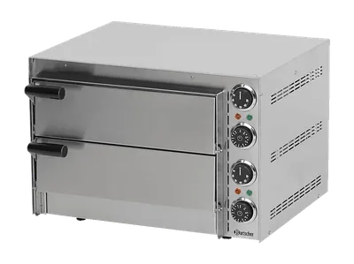 BARTSCHER 203500 Mini 2, 2 Backkammern, Pizzaofen, Silber (2700 Watt)