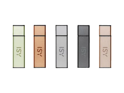 ISY IMU 2500 ALU USB-Stick, 128 GB, 15 Mbit/s, 5 verschiedene Farben (Grün, Braun, Rosé, Silber, Dunkelgrau)