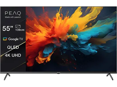 PEAQ PTV 55GQU-5024 55" Google QLED UHD TV (Flat, 55 Zoll / 139 cm, 4K, SMART TV, TV)