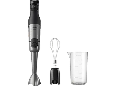 PHILIPS HR2682/00 5000 Series Edelstahlklinge, variable Geschwindigkeit Stabmixer Schwarz/Edelstahl (1200 Watt)