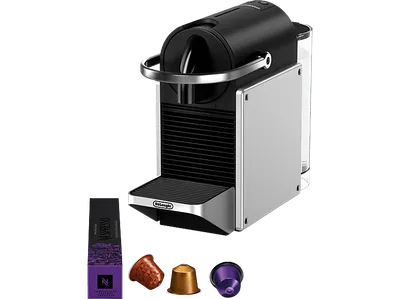 DELONGHI Nespresso Pixie EN127.S, stylisches, kompaktes Design, schnelle Aufheizzeit, einfache Bedienung, Kapselmaschine Silber