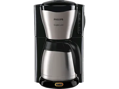 PHILIPS HD7546/20 Café Gaia mit Thermokanne aus Edelstahl, 1,2 Liter, 1000 Watt, Kaffeemaschine Schwarz/Silber