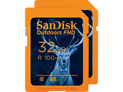 SANDISK Outdoors FHD 2er Pack, SDHC SD-UHS-I-Karte, 32 GB, 100 MB/s