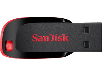 SANDISK Cruzer Blade USB-Stick, 128 GB, Schwarz/Rot