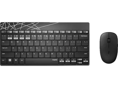RAPOO 8000M, Tastatur & Maus Set, kabellos, Schwarz