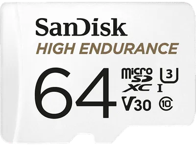 SANDISK High Endurance UHS-I-Karte, Micro-SDXC Speicherkarte, 64 GB, 100 MB/s