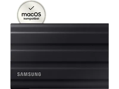 SAMSUNG Portable SSD T7 Shield PC/Mac Festplatte, 2 TB SSD, extern, Schwarz