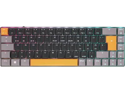 CHERRY MX-LP 2.1 COMPACT, Gaming Tastatur, Mechanisch, Cherry MX Low Profile, kabellos, Schwarz/Grau/Orange