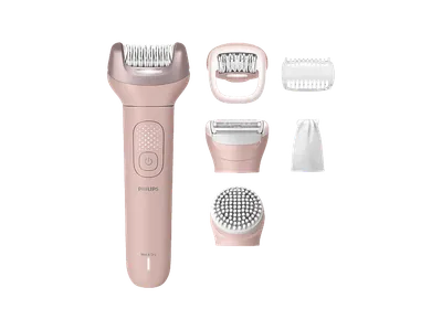 PHILIPS BRE718/00, 5 Aufsätze, Epilierer, Rosa