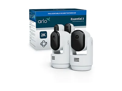 ARLO Essential 3 2K PTZ-Innenkamera, 2er Set, Überwachungskamera Set