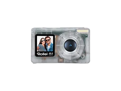 ROLLEI Compactline Pocket Kompakte Digitalkamera Transparent, Nein opt. Zoom, 2.4" IPS Rück-Display; 1.3" Front-Display
