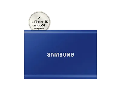 SAMSUNG Portable SSD T7 PC/Mac Festplatte, 1 TB SSD, extern, Indigo blue