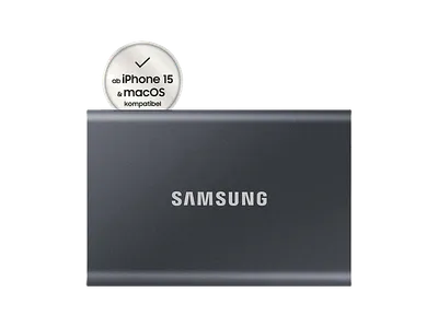 SAMSUNG Portable SSD T7 PC/Mac Festplatte, 2 TB SSD, extern, Titan grey