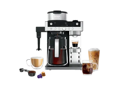 NINJA CFN803EU Prestige DualBrew System, 2in1, Kaffeemaschine mit Zeitschaltuhr (Timer) Schwarz/Silber