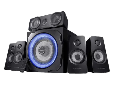 TRUST GXT 658 Tytan 5.1 Surround-Lautsprechersystem mit Subwoofer und LED-Beleuchtung - Schwarz