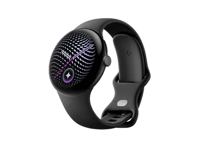 GOOGLE Pixel Watch 5 45mm LTE Obsidian + Aluminiumgehäuse in Matte Black Smartwatch Kautschuk, 150-215 mm,