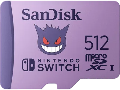 SANDISK Pokémon™ Gengar microSD™-Karte 512 GB, Flash-Speicherkarte, Lila