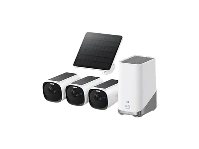 EUFY Cam E40 Starter-Set 3+1 - Kamera mit HomeBase 3 und Solarpanel 2K, Überwachungskamera Nachtsicht