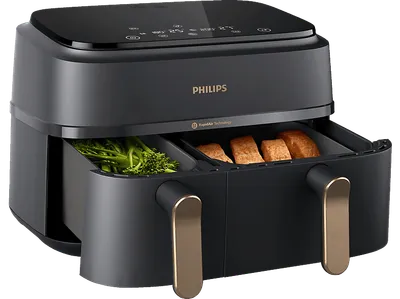 PHILIPS NA352/00 Airfryer 3000 Series Dual Basket 9L Kapazität (3L+6L) Heißluftfritteuse