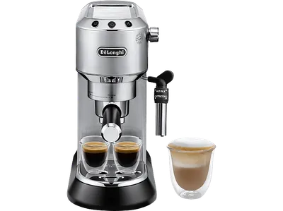 DELONGHI Dedica Style EC685.M - Professionelle Milchaufschäumung und schmales Design, Siebträger Espressomaschine Silber Matt