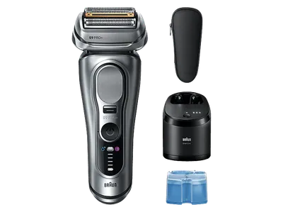 BRAUN 9667CC Rasierer Series 9 Pro+ Silberfarben (Synchro-Sonic, Reinigungsstation: Ja, mit Ladefunktion)