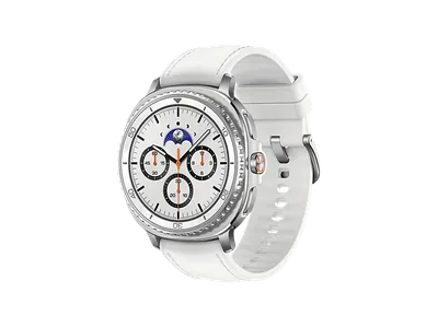 SAMSUNG Galaxy Watch8 Classic LTE 46 mm Smartwatch PU/Kautschuk, 130-205 mm, White