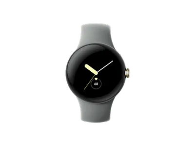 GOOGLE Pixel Watch LTE Smartwatch Edelstahl Fluorkautschuk, 130–210 mm, Champagne Gold/Hazel
