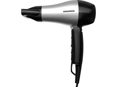 GRUNDIG HD 2200 Faltbarer Reiseföhn High gloss black/silver (1200 Watt)