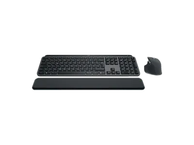 LOGITECH MX Keys S Combo für Windows, Linux, Chrome, Mac, Handballenauflage, Tastatur & Maus Set, kabellos, Graphite