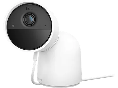 PHILIPS Hue Secure Kabelgebundene Kamera mit Standfuß, Weiß, Überwachungskamera