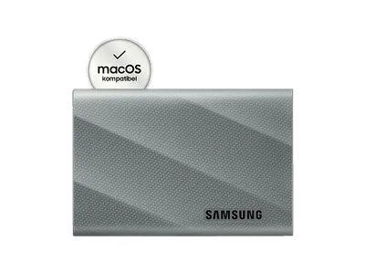 SAMSUNG T9 PC/Mac Festplatte, 1 TB SSD, extern, Grau