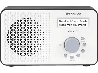 TECHNISAT Viola 200 Portables Radio, DAB+, UKW/RDS, DAB, FM, AM, Weiß/Schwarz