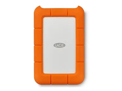 LACIE Rugged PC & Mac, inkl. USB-C w/o USB-A Kabel, Rescue Service (STFR1000800) tragbare Festplatte, 1 TB HDD, 2,5 Zoll, extern, Silber/Orange