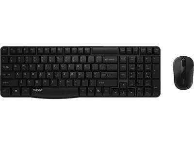 RAPOO X1800S, Tastatur & Maus Set, kabellos, Schwarz