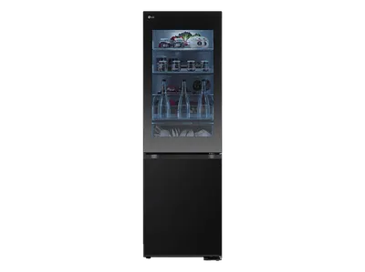 LG GBG5160CEV InstaView® Kühlgefrierkombination (C, 349 l, 1860 mm hoch, Essence Black Steel )
