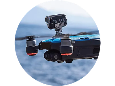 ROBOTERWERK M.O.N.A. Spark: LED Beleuchtung für DJI Spark - 380 Lumen, neigbar Scheinwerfer Drohnen Schwarz/Silber