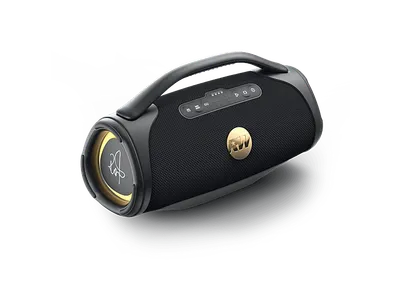 PEAQ ICONIC Vibe 4 - PPA 700-RW Bluetooth Lautsprecher, Schwarz mit goldenen Features, Wasserfest