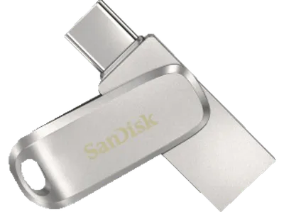 SANDISK Ultra® Dual Drive Luxe USB Type-C™ USB-Stick, 128 GB, 400 MB/s, Silber