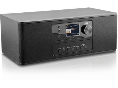 PEAQ PDR 370 BT-B Internetradio, DAB+ Radiotuner, FM Tuner, Internet-Radio, DAB+, FM, Internet Radio, DAB, Bluetooth, Schwarz