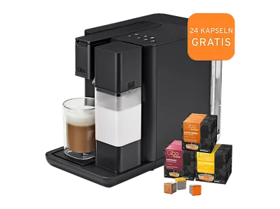 TCHIBO Qbo MILK MASTER + 24 Kapseln Kapselmaschine Schwarz