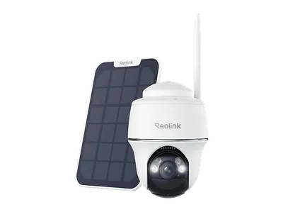 REOLINK Outdoor PT Akkukamera, Solarstrom, 5MP Farbnachtsicht, Drahtlos, 2,4G/5GHz Wi-Fi Argus-Serie B430 mit Solarpanel, Überwachungskamera