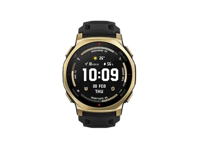 AMAZFIT T-Rex 3 Pro 44 mm Smartwatch Titanlegierung, Aluminium, Kunststoff Silikon, 20 mm, Black Gold